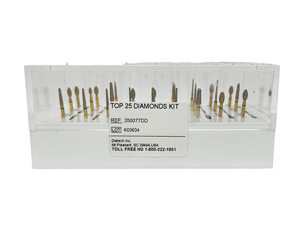 Diatech Top 25 Assorted Gold Diamond Burs